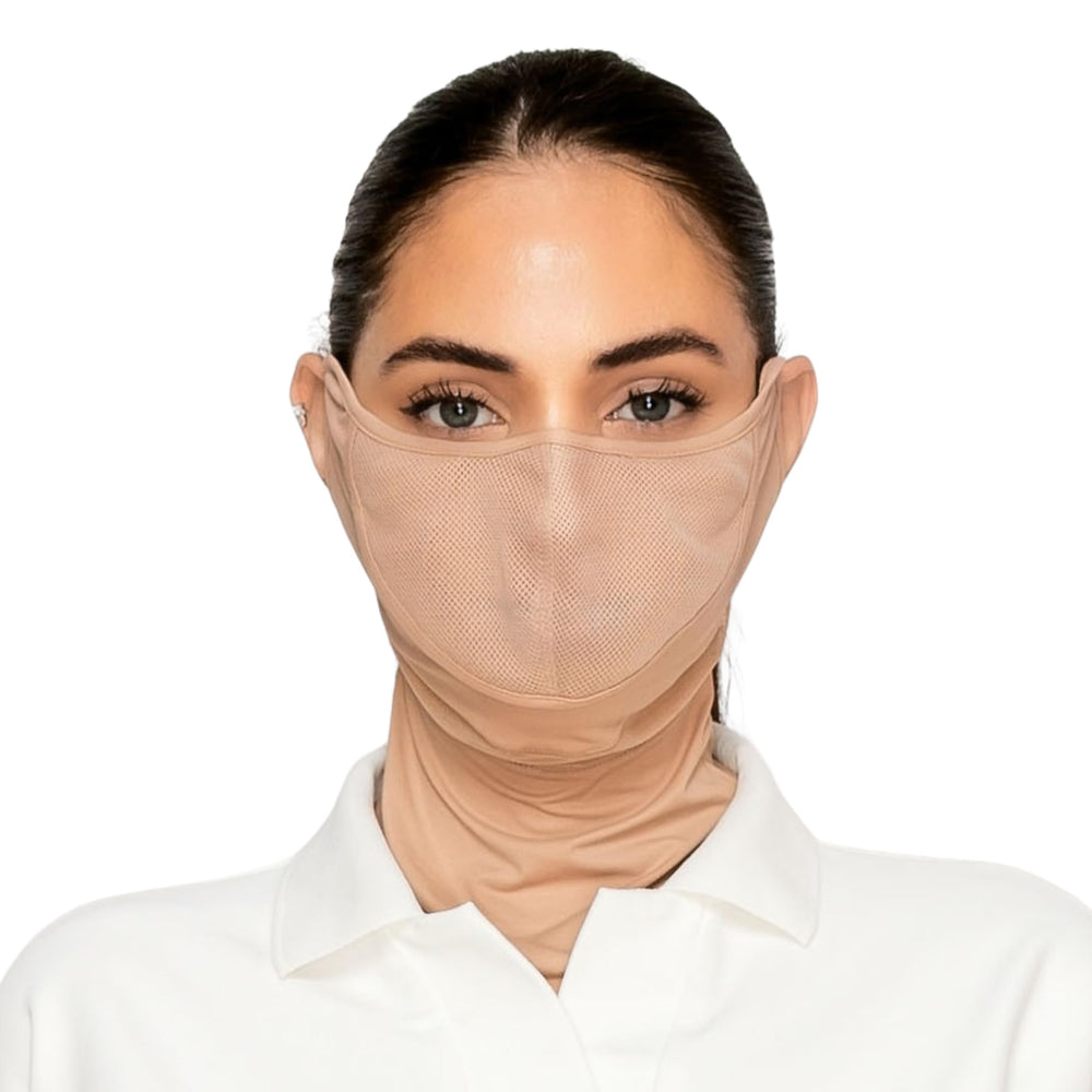 BAROBIRDIE UV protection cooling golf face mask shields skin during outdoor play.