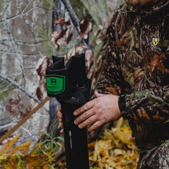 BC100 chair side view showing black fabric and steel frame