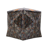Barronett Blinds Tag Out Hub blind, three-person popup setup for comfortable group hunts.