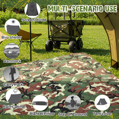 Barydat Woobie blanket in action as camping blanket during outdoor use.