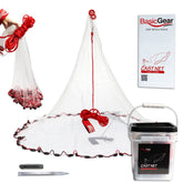 BasicGear cast net with a 6ft radius ready for quick bait collection