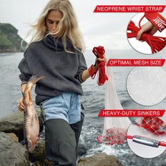 BasicGear cast net 1/4 inch mesh designed for efficient bait distribution