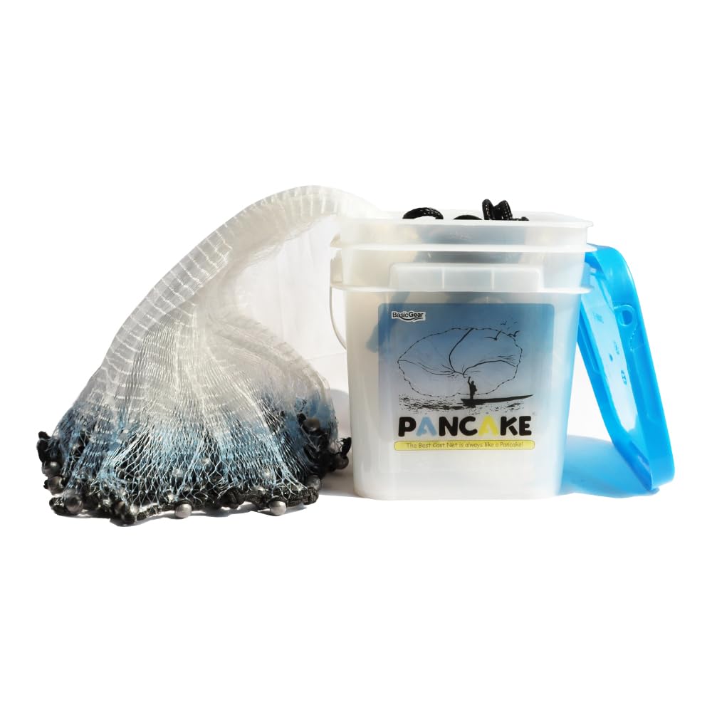 BasicGear Pancake Cast Net assembled for quick bait readiness and reliable construction.