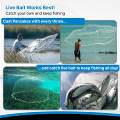 BasicGear Pancake Cast Net reinforced with leadline and triple-wrapped ties for longevity.