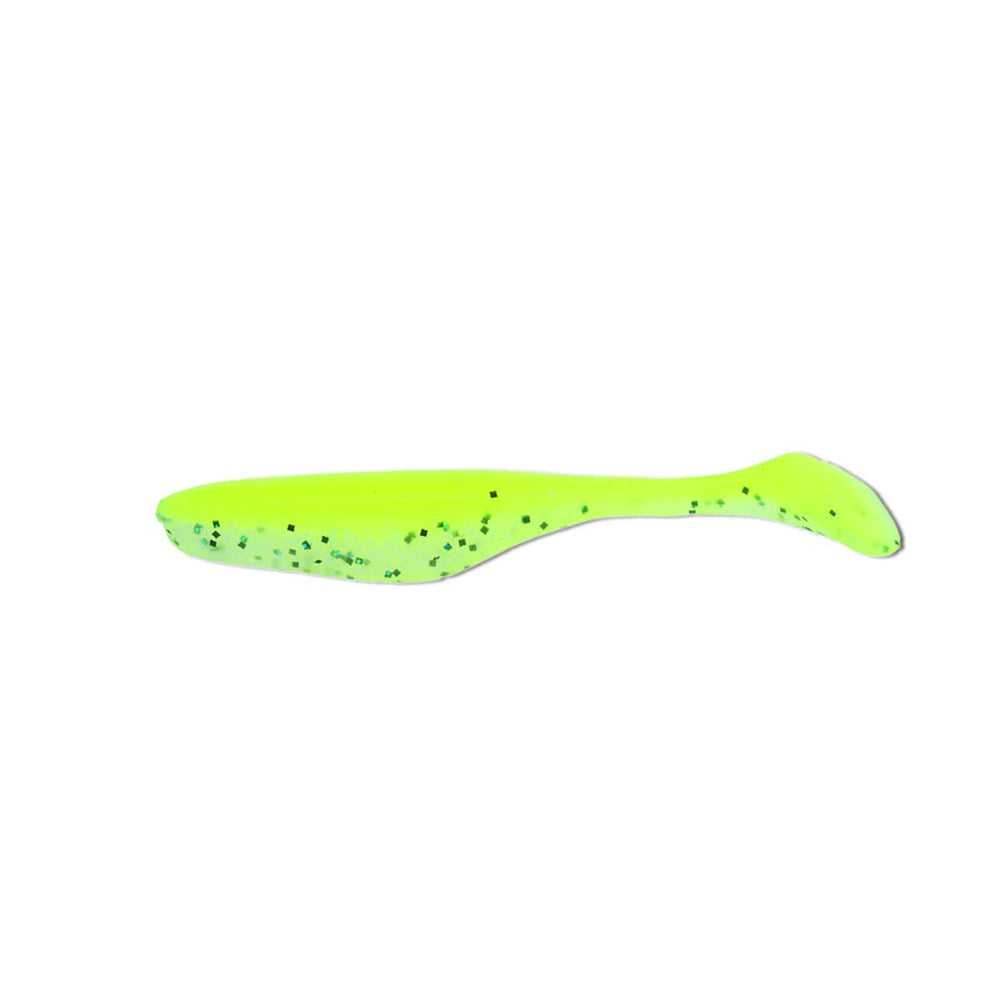 Bass Assassin WA32475 Turbo Shad Limetreuse Ghost, 4-inch lure with lifelike tail action.