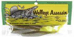 Bass Assassin Walleye Turbo shad with paddle tail for freshwater trolling.