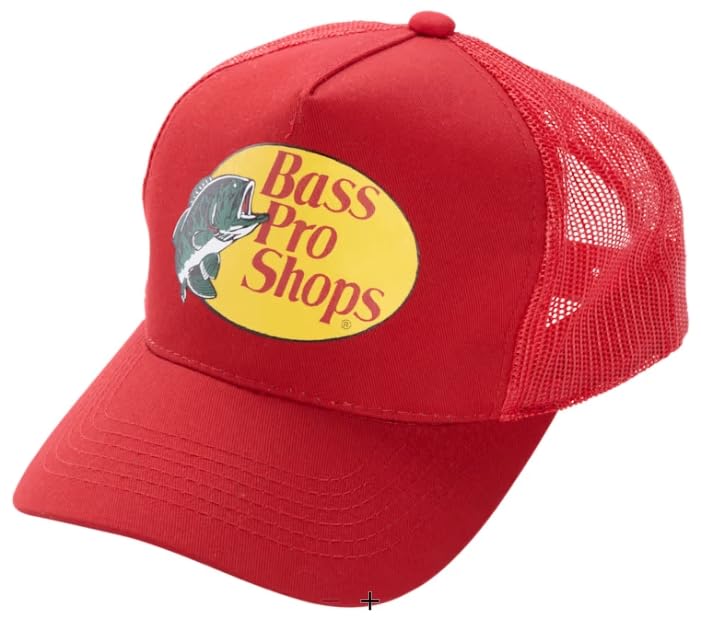 Bass Pro Shops Trucker Cap with mesh back for breathable comfort during outdoor activities.