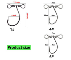 Bass fishing drop shot hook set, 20pcs, size 4 inline rig for perch