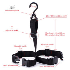 Vertical storage setup with multiple hangers for waders and boots
