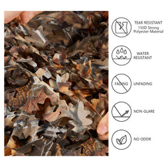 BASSDASH camo netting 3D leaf structure highlighting concealment in the field.
