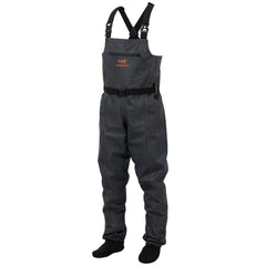 Bassdash Denim Chest Waders front view for fishing and hunting