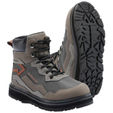 Bassdash Immerse men's wading boots side view demonstrates rugged construction for river wading.