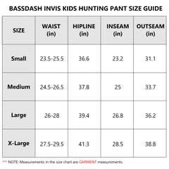 BASSDASH Invis Kids pants adjustable waist illustrate growth-friendly fit.