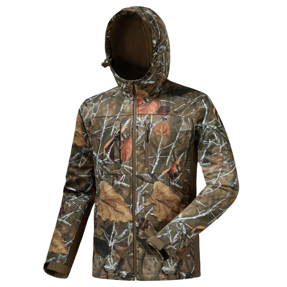 BassDASH men's insulated hunting hoodie front view highlights stealth warmth for dawn hunts.