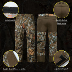 BASSDASH men's insulated hunting pants zippered leg pockets emphasize secure storage on treks