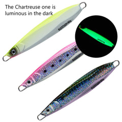 80g (2.8oz) Bassdash Stix jig with Mustad 4/0 hook – vertical angle