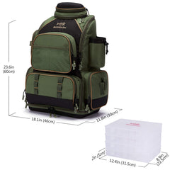 BASSDASH tackle backpack interior dividers organize multiple boxes and lures.
