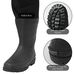 BASSDASH waders reinforced toes and heels for rugged water environments