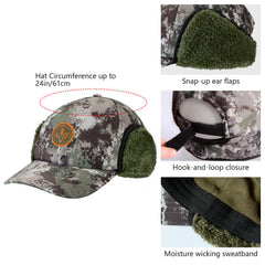 BASSDASH warm fleece hat ear flaps snap up demonstrates versatile coverage for changing weather