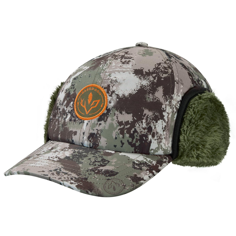 BASSDASH warm fleece hat front view for dry warmth on cold hunts