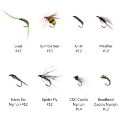 BASSDASH wet flies and nymphs close-up for versatile freshwater tactics