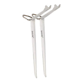 BASUNE stainless steel fishing rod holder folded for compact storage