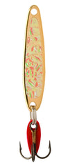 Bay De Noc 2GOLDICE lure in crushed ice and gold ice colors for ice fishing.