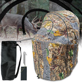 Bayattoo portable hunting blind front view demonstrates see-through design for concealed observation.