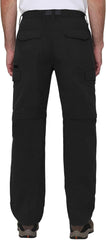 BC Clothing hiking convertible pants back view shows relaxed fit and mobility.