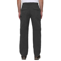 BC Clothing hiking convertible pants gray folded view suggests compact packing