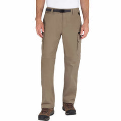 BC Clothing men’s convertible stretch pant sand front view for versatile wear