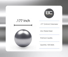 BC Precision 177 Cal BBs, 4.5mm size, ideal for consistent accuracy.