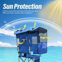 BDL camping chair with canopy shade mesh backrest enhances airflow and comfort.
