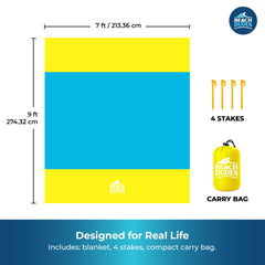 Beach Dudes Sandproof Blanket with easy sand shedding keeps gear clean