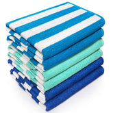 Beachland Classic Cabana Stripe 30x60 towel, soft cotton terry for sun and sand.