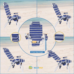 BeachMall Deluxe XL Tall Beach Chair 17-inch high seat in use
