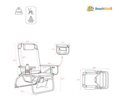 BeachMall chair side view highlighting aluminum frame for durable sand-side use