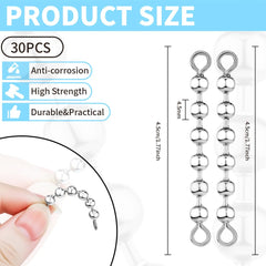 Bead chain swivel with 6 beads, 0.177 inch diameter