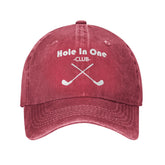 Beafoliya Holes In One Club Hat front view in red for casual daily wear