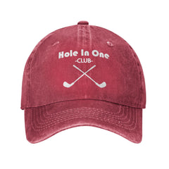 Beafoliya Holes In One Club Hat front view in red for casual daily wear