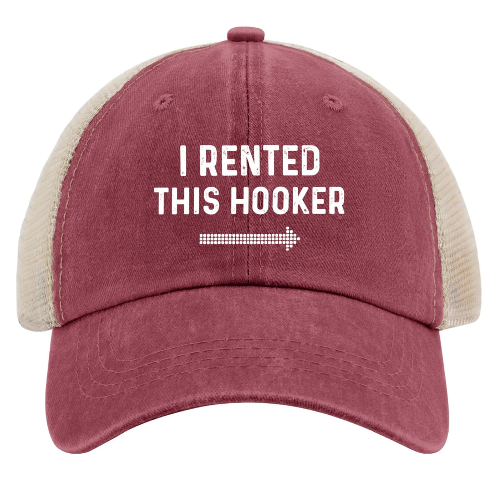 Beafoliya Hooker Hat front view in red washed denim for casual everyday wear.