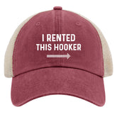 Beafoliya Hooker Hat front view in red washed denim for casual everyday wear.