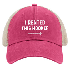 Beafoliya Hooker Hat front view in Rose Red, a stylish vintage cap for everyday wear.