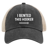 Beafoliya Hooker Hat front view with vintage washed denim and breathable mesh.