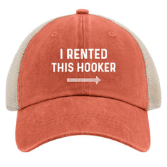 Beafoliya Hooker Trucker Hat orange front view for bold casual style.