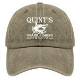 Beafoliya Quints Shark Fishing Hat front view with breathable vintage mesh for comfort