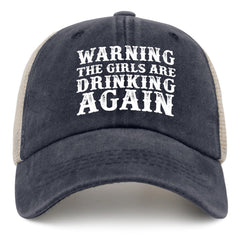 Beafoliya warning girls are drinking again hat, side view, versatile casual wear