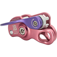 Beal Birdie belay device pink front view showing assisted braking for secure belays