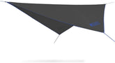 Bear Butt hammock rain fly setup shows quick shelter in a forest campsite for rain-ready comfort