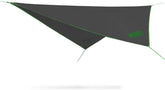 Bear Butt rain fly 11x9ft coverage demonstrates full protection during rain showers for hammocks.